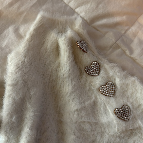 Zara White Fuzzy Turtleneck Sweater - Picture 2 of 3